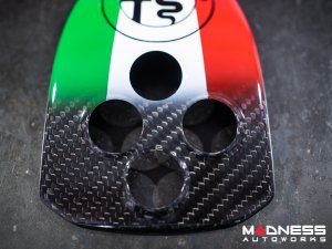 Alfa Romeo 4C Central MTA Control Cover - Carbon Fiber - Italian Theme + Alfa Romeo Badge - V2